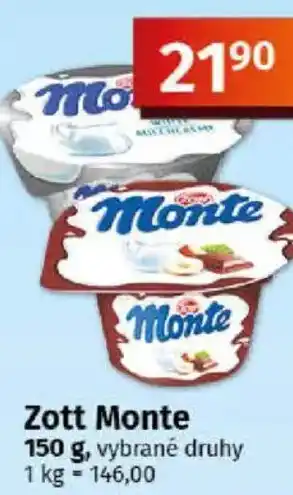 COOP TIP Zott Monte nabídka