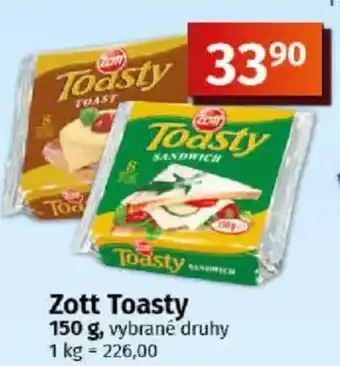 COOP TIP Zott Toasty nabídka