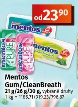 COOP TIP Mentos Gum/CleanBreath nabídka
