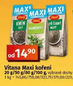 COOP TIP Vitana Maxi koření nabídka