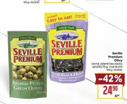 Billa Seville Premium Olivy černé, zelené bez pecky od 200/75 g nabídka