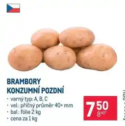Makro Brambory konzumní pozdní nabídka