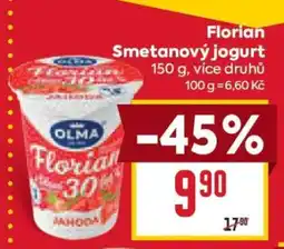 Billa Florian Smetanový jogurt nabídka