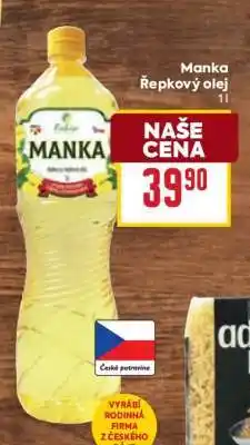 Billa Manka Řepkový olej 1l nabídka