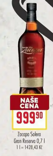 Billa Zacapa Solera Gran Reserva 0,7 l nabídka
