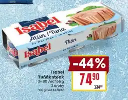 Billa Isabel Tuňák steak nabídka