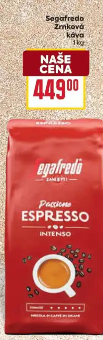 Billa Segafredo zrnková káva nabídka