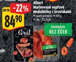Albert Albert Marinované vepřové medailonky s brusinkami nabídka