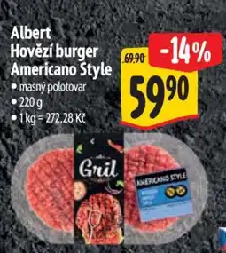 Albert Albert Hovězí burger Americano Style nabídka