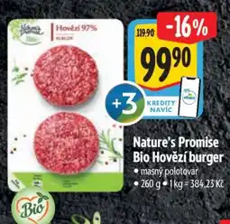 Albert Nature’s Promise Bio Hovězí burger nabídka