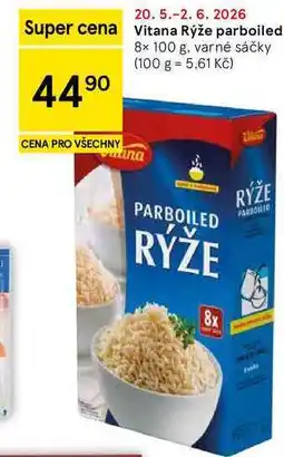 Tesco Vitana Rýže parboiled, 8x 100 g, varné sáčky nabídka