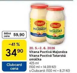 Tesco Vitana Poctivá Tatarská omáčka nabídka