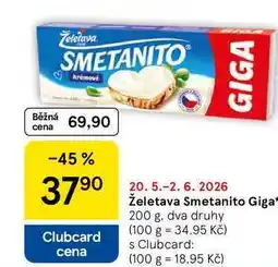 Tesco Želetava Smetanito Giga, 200 g, dva druhy nabídka