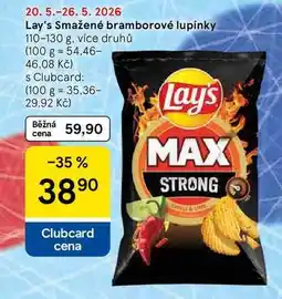 Tesco Lay's Smažené bramborové lupínky, 110-130 g, více druhů nabídka