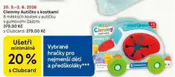 Tesco Clemmy Autíčko s kostkami, 8 měkkých kostek v autíčku s gumovými částmi nabídka