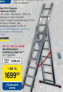 Tesco Multifunkční hliníkový žebřík, 3× 7 příček nabídka