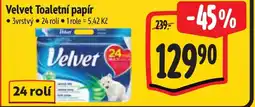 Albert Velvet Toaletní papír nabídka