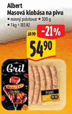 Albert Albert Masová klobása na pivu nabídka