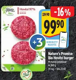 Albert Nature's Promise Bio Hovězí burger nabídka