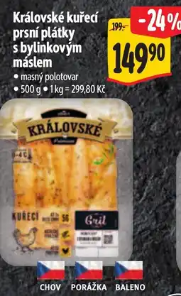 Albert Královské kuřecí prsní plátky bylinkovým máslem nabídka