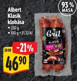 Albert Albert Klasik klobása nabídka