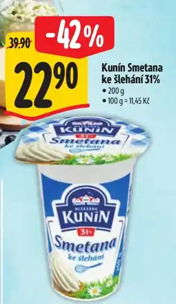 Albert Kunín Smetana ke šlehání 31% nabídka