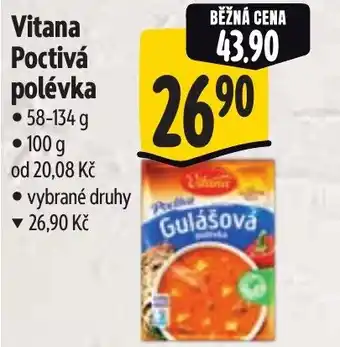 Albert Vitana Poctivá polévka nabídka