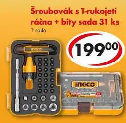 CBA Šroubovák s T-rukojetí ráčna + bity sada 31 ks nabídka