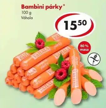 CBA Bambini párky nabídka