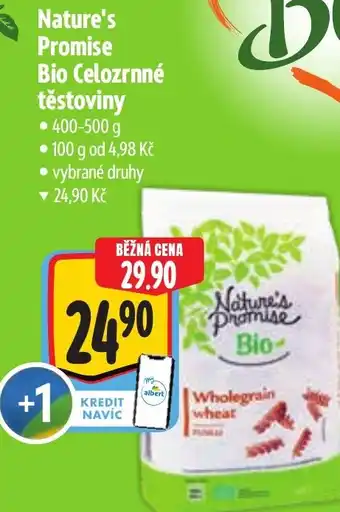 Albert Nature's Promise Bio Celozrnné těstoviny nabídka