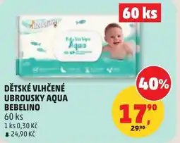 Penny Market Dětské vlhčené ubrousky aqua bebelino nabídka