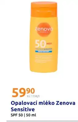 Action Opalovací mléko Zenova Sensitive SPF 50 nabídka
