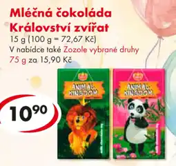 CBA Mléčná čokoláda Království zvířat nabídka