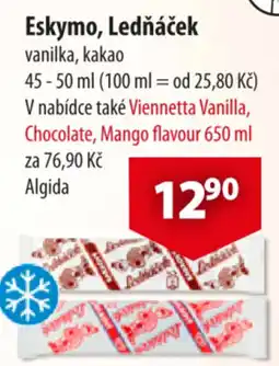 CBA Eskymo, Ledňáček vanilka, kakao nabídka
