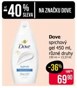 Teta Dove sprchový gel 450 ml, různé druhy nabídka