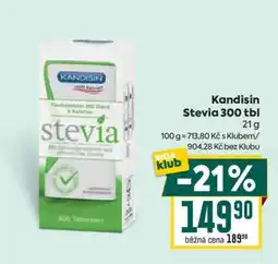 Billa Kandisin Stevia 300 tbl nabídka