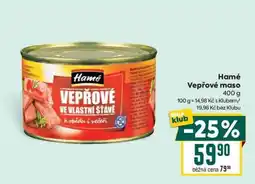 Billa Hamé Vepřové maso nabídka