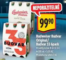 Albert Budweiser Budvar Original/Budvar 33 6pack nabídka