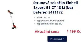 Strunová sekačka Einhell Expert GE-CT 18 Li (bez baterie) 3411172