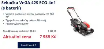 Sekačka VeGA 42S ECO 4n1 (s baterií)