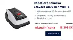 Datart Robotická sekačka Ecovacs 0800 RTK WHITE nabídka