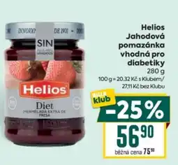 Billa Helios Jahodová pomazánka vhodná pro diabetiky nabídka