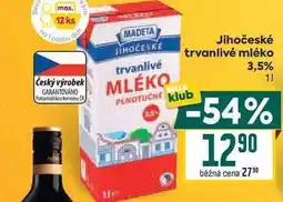 Billa Jihočeské trvanlivé mléko trvanlivé 3,5% nabídka