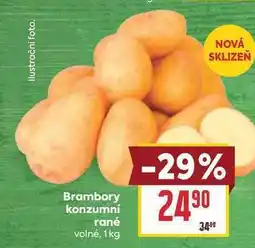 Billa Brambory konzumní rané volné nabídka