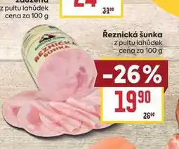 Billa Řeznická šunka z pultu lahůdek cena za nabídka