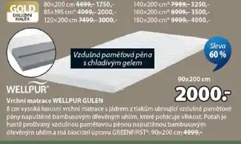 JYSK Vrchní matrace WELLPUR GULEN nabídka