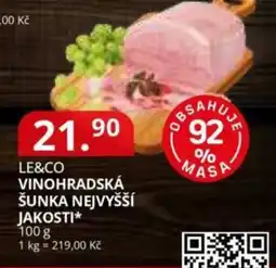 Potraviny CZ Le&Co vinohradská šunka nejvyšší jakosti nabídka