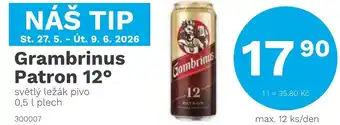 Grambrinus Patron 12° světlý ležák pivo