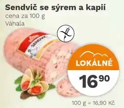Konzum Sendvič se sýrem a kapií nabídka