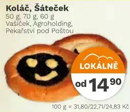 Konzum Koláč, Šáteček nabídka